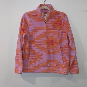 Billabong Pink & Orange Patterned Fleece Pullover